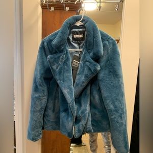 Apparis blue faux fur jacket coat